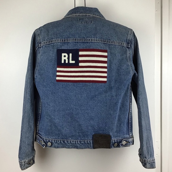ralph lauren american flag denim jacket